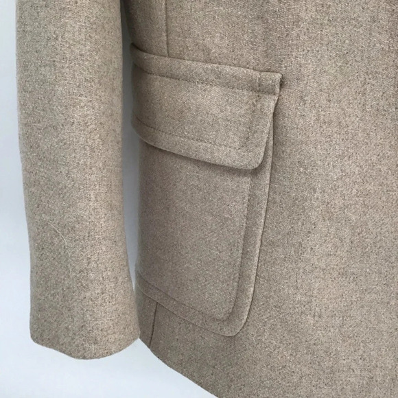 Ann Taylor Wool Blend Pea Coat Career Winter Creme/Tan Size Small Petite - Picture 7 of 11